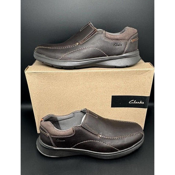 Clarks Cotrell Step Brown Leather‎ Slip-On 19614 Men's Sz 10 NEW! - Picture 1 of 10